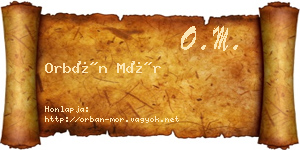 Orbán Mór névjegykártya