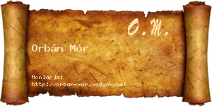 Orbán Mór névjegykártya