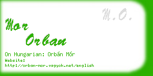 mor orban business card