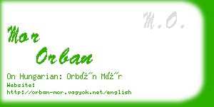 mor orban business card